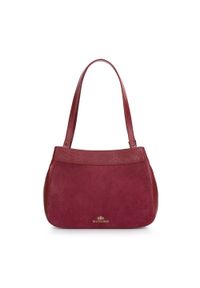 Wittchen - Torebka shopperka z dwóch rodzajów skór czerwona. Kolor: czerwony. Wzór: aplikacja, haft. Dodatki: z haftem. Materiał: skórzane. Styl: elegancki #3