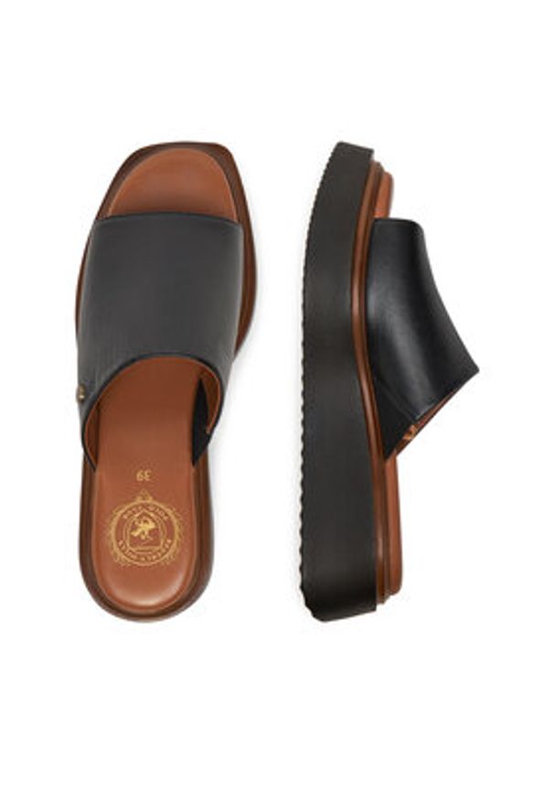 Beverly Hills Polo Club Klapki WI44-CAGE-03 Czarny. Kolor: czarny. Materiał: skóra