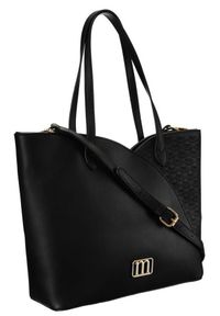 Shopper bag czarny Monnari BAG3700-020. Kolor: czarny. Wzór: ażurowy. Materiał: skórzane #1