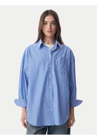 Tommy Jeans Koszula Essential DW0DW22936 Niebieski Oversize. Kolor: niebieski. Materiał: bawełna #1
