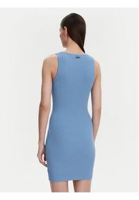 MICHAEL Michael Kors Sukienka dzianinowa MS5830I33D Niebieski Slim Fit. Kolor: niebieski. Materiał: wiskoza