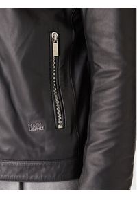 Karl Lagerfeld - KARL LAGERFELD Kurtka skórzana 555022 554421 Czarny Slim Fit. Typ kołnierza: dekolt w karo. Kolor: czarny. Materiał: skóra #8