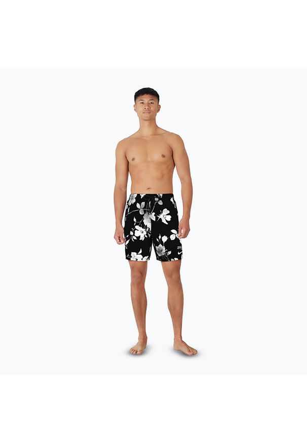 Szorty kąpielowe męskie Nike Fine Floral 7" Volley. Kolor: czarny