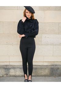 BY CABO - Czarne spodnie z gumką d'ORSAY. Kolor: czarny. Materiał: jersey