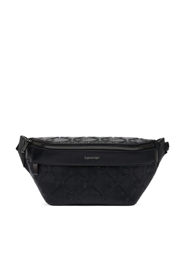 Calvin Klein Nerka Emblem Aop Deboss Waistbag LV04D3564G Czarny. Kolor: czarny. Materiał: skóra