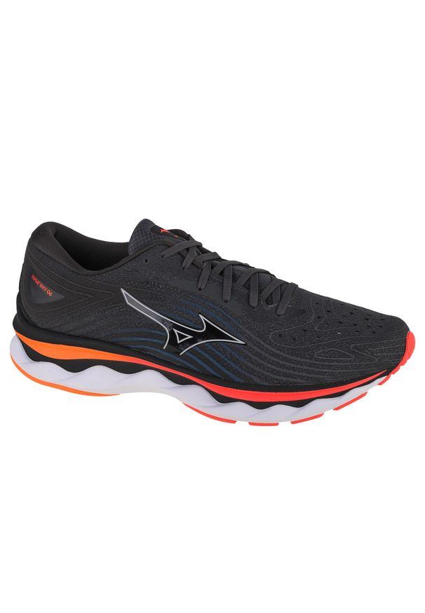 Buty do biegania męskie, Mizuno Wave Sky 6. Kolor: wielokolorowy, pomarańczowy, szary. Model: Mizuno Wave