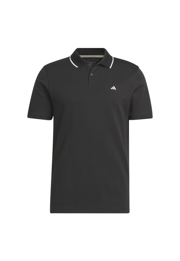 Adidas - Go-To Piqué Golf Polo Shirt. Typ kołnierza: polo, golf. Kolor: czarny. Materiał: materiał. Styl: sportowy
