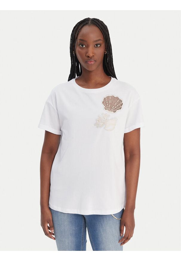 Liu Jo T-Shirt WA6413 JS904 Biały Regular Fit. Kolor: biały. Materiał: bawełna