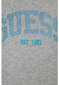 Guess t-shirt bawełniany dziecięcy kolor szary wzorzysty. Okazja: na co dzień. Kolor: szary. Materiał: bawełna. Wzór: haft. Styl: casual #2