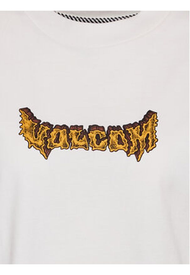 Volcom T-Shirt Voltrip B3512312 Biały Regular Fit. Kolor: biały. Materiał: bawełna