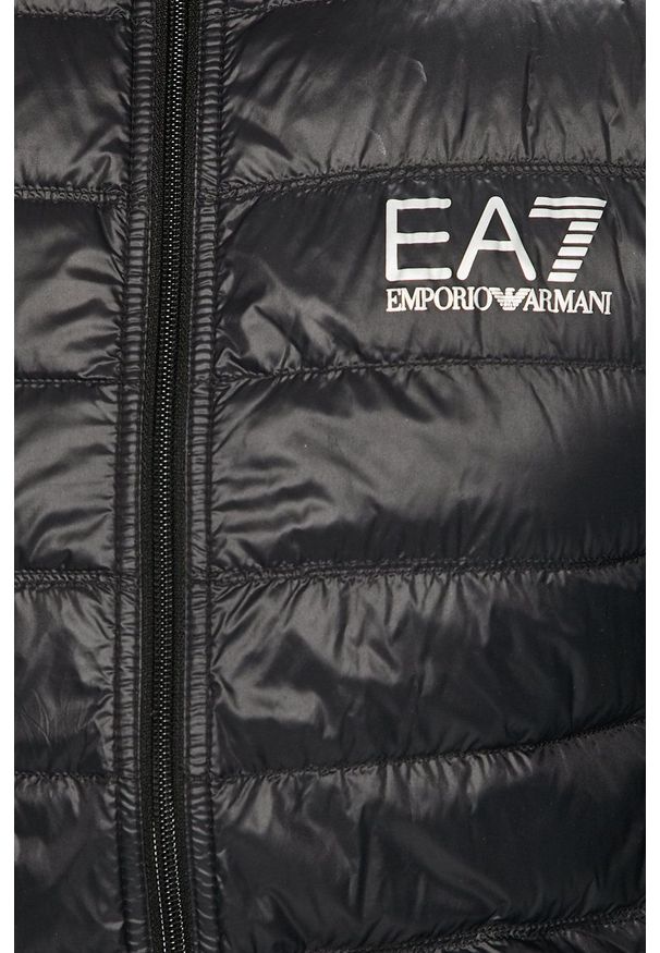 EA7 Emporio Armani - Kurtka puchowa. Typ kołnierza: kaptur. Kolor: czarny. Materiał: puch