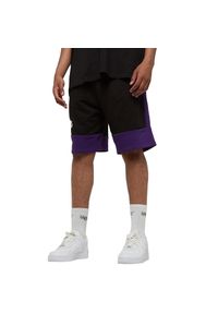Spodnie sportowe męskie New Era Nba Colour Block Short Lakers. Kolor: czarny, różowy, wielokolorowy. Materiał: dresówka. Sport: koszykówka