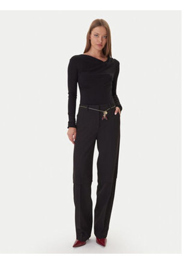 Patrizia Pepe Bluzka 2M4479/J337-K103 Czarny Regular Fit. Kolor: czarny. Materiał: wiskoza