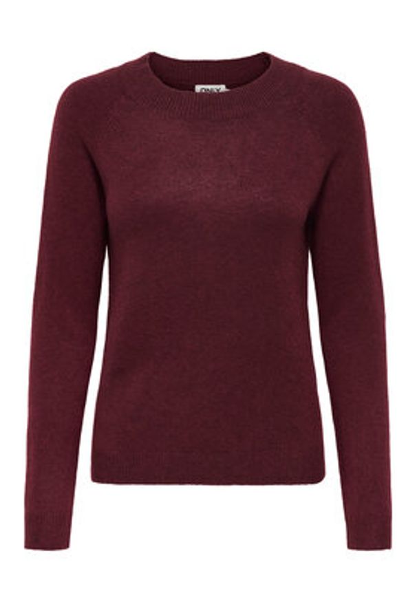 only - ONLY Sweter Rica 15204279 Bordowy Regular Fit. Kolor: czerwony. Materiał: syntetyk