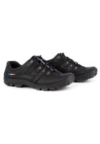 Olivier Skórzane buty trekkingowe męskie 213GT czarne. Okazja: na spacer, na co dzień. Kolor: czarny. Materiał: skóra. Sport: turystyka piesza #3