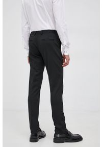 Calvin Klein Spodnie męskie kolor czarny dopasowane. Kolor: czarny. Materiał: tkanina, włókno. Wzór: gładki #4