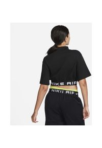 Koszulka Nike Nsw Air Short Sleeve Crop Top, Kobiety. Kolor: czarny. Materiał: poliester, materiał