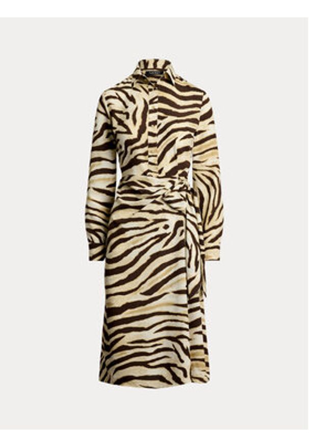 Lauren Ralph Lauren - LAUREN RALPH LAUREN Sukienka koszulowa 200970833001 Beżowy Regular Fit. Kolor: beżowy. Materiał: syntetyk. Typ sukienki: koszulowe