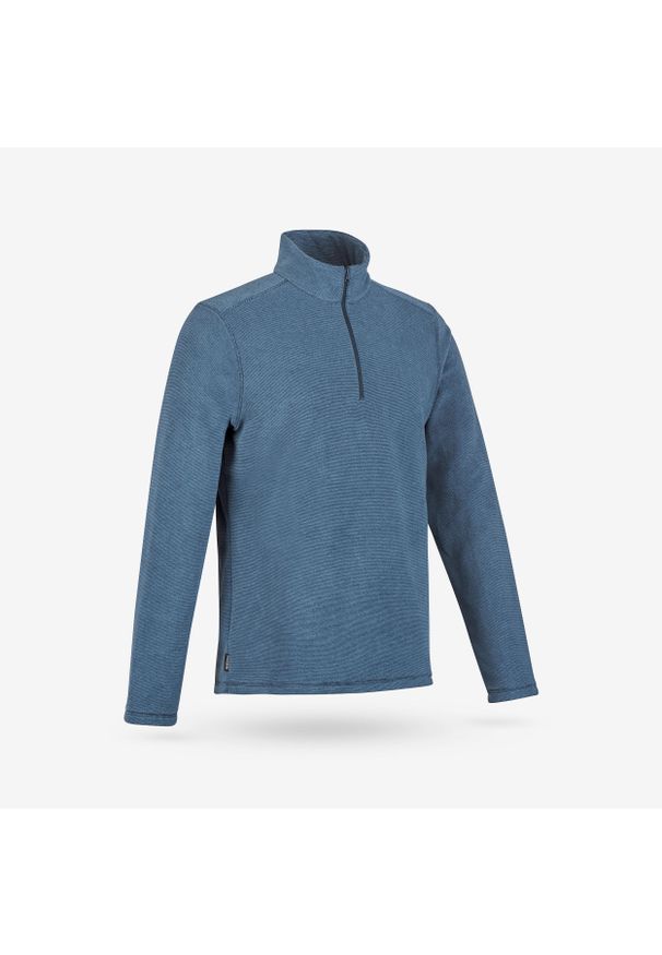 quechua - Polar turystyczny męski Quechua MH100. Typ kołnierza: kołnierzyk stójkowy. Kolor: niebieski. Materiał: poliester, materiał. Sport: turystyka piesza, wspinaczka