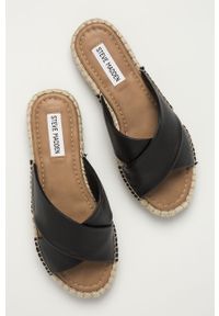 Steve Madden - Klapki skórzane Zapper. Kolor: czarny. Materiał: skóra. Wzór: gładki. Wysokość obcasa: niski #4