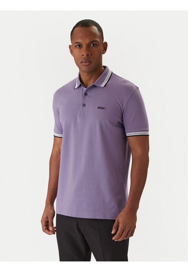 BOSS Polo Paddy 50469055 Fioletowy Regular Fit. Typ kołnierza: polo. Kolor: fioletowy. Materiał: bawełna