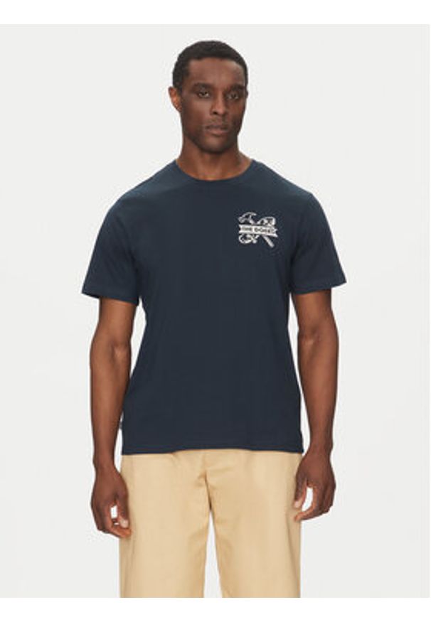 Element T-Shirt ELYZT00522 Granatowy Regular Fit. Kolor: niebieski. Materiał: bawełna