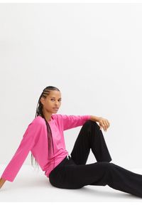 bonprix - Spodnie z bawełnianego dżerseju ze stretchem. Kolor: czarny. Materiał: jersey, bawełna. Styl: sportowy #3