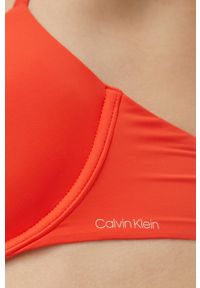 Calvin Klein Underwear biustonosz kolor czerwony gładki. Kolor: pomarańczowy. Rodzaj stanika: biustonosz z fiszbinami, odpinane ramiączka. Wzór: gładki #4