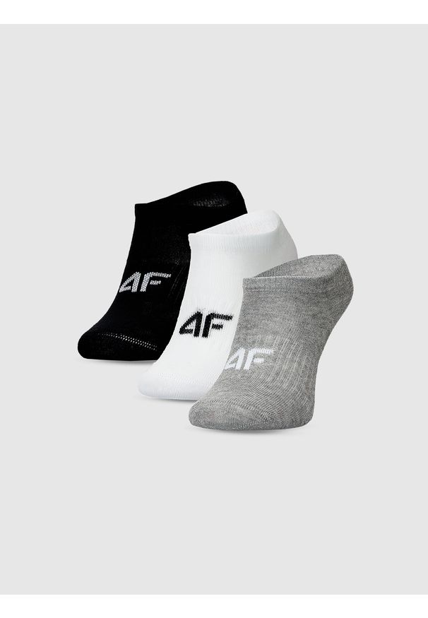 4f - 4F Skarpetki casual przed kostkę (3-pack) chłopięce - multikolor 32-34. Kolor: wielokolorowy. Materiał: bawełna, włókno, materiał, poliamid, elastan