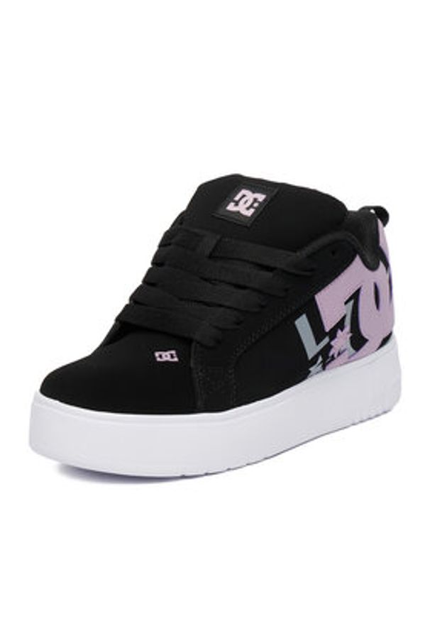 DC Shoes Sneakersy EO-COURT GRAFFIK PLATFORM DC02422003 Czarny. Kolor: czarny. Materiał: skóra, nubuk. Obcas: na platformie