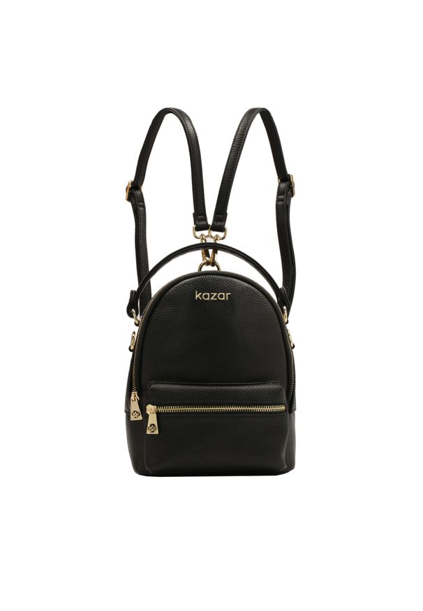 Kazar - Skórzany czarny plecak 2w1. Kolor: czarny. Materiał: skóra. Styl: elegancki, klasyczny