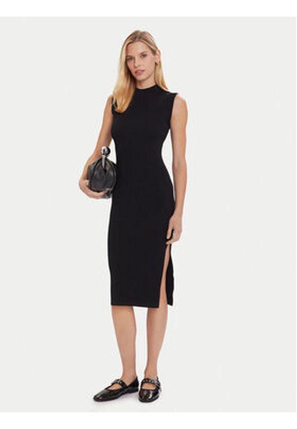 Morgan Sukienka dzianinowa 252-RMLISEA Czarny Slim Fit. Kolor: czarny. Materiał: syntetyk