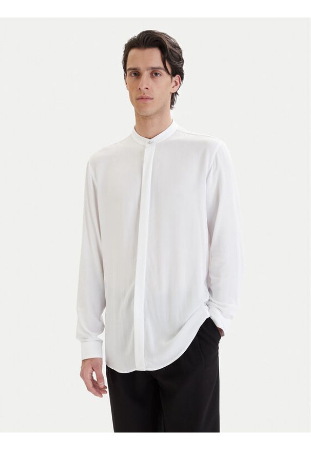 Hugo - HUGO Koszula Kaleb 50554719 Beżowy Slim Fit. Kolor: beżowy. Materiał: wiskoza