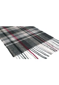 Wełniany Szalik Męski z Kaszmirem - V. Fraas - Odcienie Szarości, Kratka. Materiał: wełna, kaszmir. Wzór: kratka. Sezon: zima, lato. Styl: klasyczny, elegancki