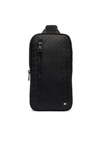 TOMMY HILFIGER - Tommy Hilfiger Saszetka Embossed Flag Sling Bag AM0AM14191 Czarny. Kolor: czarny. Materiał: skóra #5