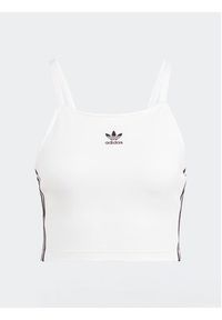 Adidas - adidas Top adicolor 3-Stripes IN8377 Biały Slim Fit. Kolor: biały. Materiał: bawełna