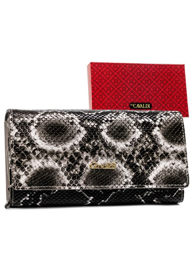 4U CAVALDI - Portfel damski 4U Cavaldi PX28-DNH czarny. Kolor: czarny. Materiał: skóra. Wzór: gładki