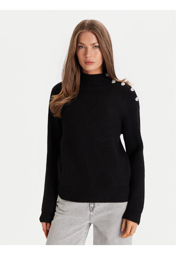 Morgan Golf 232-MSTORI Czarny Regular Fit. Typ kołnierza: golf. Kolor: czarny. Materiał: syntetyk