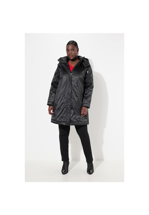 ULLA POPKEN - Damskie Kurtka z Sympatexu HYPRAR wodoodporna kieszenie na zamek kaptur. Kolekcja: plus size. Kolor: czarny. Materiał: poliester, materiał. Sport: turystyka piesza