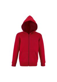 SOL'S - Bluza Dziecięca Stone Z Pełnym Zamkiem Błyskawicznym. Kolor: czerwony