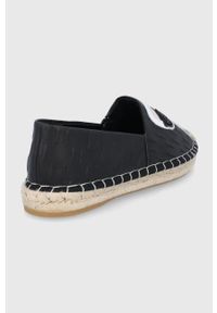 Karl Lagerfeld espadryle skórzane KAMINI KL80121.000 kolor czarny. Nosek buta: okrągły. Kolor: czarny. Materiał: skóra #2