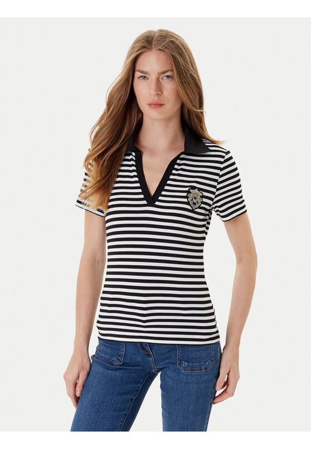 Morgan Polo 252-DINATA Czarny Regular Fit. Typ kołnierza: polo. Kolor: czarny. Materiał: wiskoza