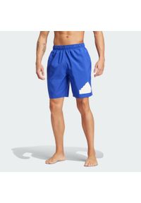 Adidas - Szorty Logo CLX Swim. Kolor: biały, niebieski, wielokolorowy. Materiał: materiał