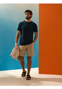 Sinsay - Bawełniana koszulka ze wzorem - granatowy. Kolor: niebieski. Materiał: bawełna #1