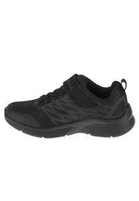 skechers - Buty do chodzenia dla dzieci Skechers Microspec Texlor. Kolor: czarny. Materiał: guma, syntetyk, tkanina, materiał. Sport: turystyka piesza