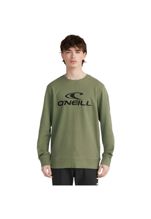 Bluza męskie O'Neill Logo Crew Sweatshirt. Kolor: zielony. Materiał: bawełna, materiał