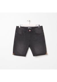 Sinsay - Szorty jeansowe slim fit - Szary. Kolor: szary. Materiał: jeans #1