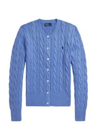 Polo Ralph Lauren Kardigan 211971868009 Błękitny Slim Fit. Typ kołnierza: polo. Kolor: niebieski. Materiał: bawełna #3