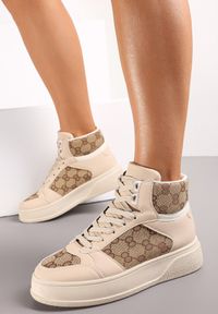 Born2be - Beżowe Sneakersy za Kostkę na Grubej Podeszwie Naindra. Wysokość cholewki: za kostkę. Kolor: beżowy #5