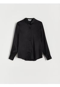 Reserved - Jedwabna koszula - czarny. Kolor: czarny. Materiał: jedwab. Styl: elegancki #1